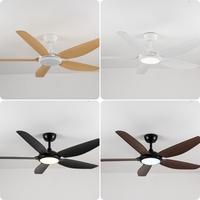 Ventilateur de plafond intelligent LED de 52 pouces avec lumière, moteur DC 220V, télécommande, économie d'énergie, ventilateur de plafond moderne pour intérieur