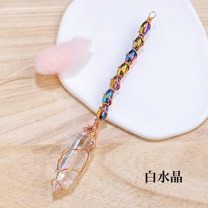 Varita mágica <span class=keywords><strong>de</strong></span> cristal Natural, columna hexagonal <span class=keywords><strong>de</strong></span> doble punta <span class=keywords><strong>de</strong></span> cuarzo, palo mágico, varita mágica para Cosplay, adornos <span class=keywords><strong>de</strong></span> brujería - Product Image 6