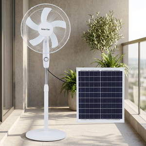 Ventilatore a piantana oscillante ricaricabile ad energia solare 3 velocità 55W 230V (F-Bright 2433427) - Product Image 3