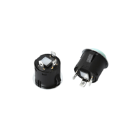 Interrupteur à trou ouvert voiture jouet à trois pattes 22mm rond en plastique rouge interrupteur d'alimentation interrupteur à bouton-poussoir en plastique sans lampe autobloquant