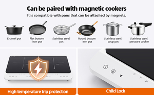 Điện Mini 2 Burner Bếp Cảm Ứng 1600W Kết Hợp 18000W Với 3400W Hot Nồi Bếp Điều Khiển 2 Burner Hồng Ngoại Bếp - Product Image 4