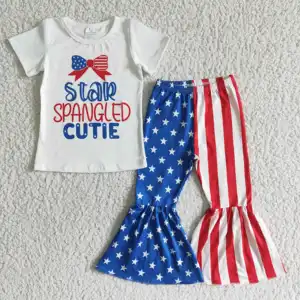 fourth july infant toddlers baby girl's outfit kids clothing clothes set 4th of july pants outfits children's boutiques for girl