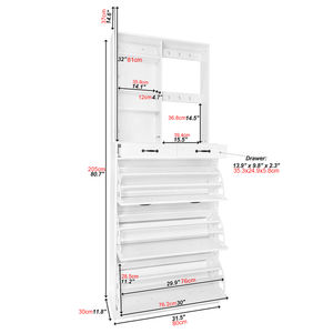 Nanyang nouveau design style européen intérieur salon armoire de rangement entrée blanc trois couches stockage armoire à chaussures - Product Image 3