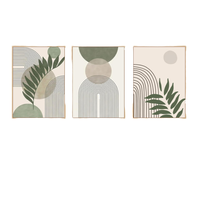 Peinture sur toile écologique moderne de luxe minimaliste nordique, motif géométrique abstrait de plantes vertes, affiche Morandi, style huile sur toile
