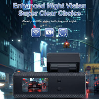Caméra de voiture 4K+1080P avec WIFI, caméra embarquée, application, enregistrement en boucle et caméra de recul de 1,47 pouce pour divers types de véhicules