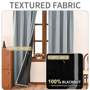 Cortinas Opacas Texturizadas <span class=keywords><strong>de</strong></span> Color Sólido DaiRui para Sala <span class=keywords><strong>de</strong></span> Estar, Cortinas 100% Bloqueadoras <span class=keywords><strong>de</strong></span> Luz, Aislantes Térmicas para Ventanas - Product Image 3