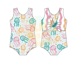 Summer Bulk Kids Bikini Swimsuit Bathing Suit Toddler Sunsuit Baby Girl 1 Piece Print Cute Swimwear