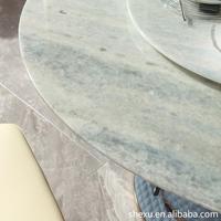Ganzhausdesign, Komplettservice, Luxuriöser Marmor-Rundtisch für Restaurants, Familienfeiern, Hochwertiger Esstisch