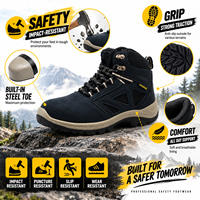 Chaussures de sécurité industrielles montantes ACE, avec embout en acier, doublure en maille respirante, légères, à lacets, anti-perforation pour usine