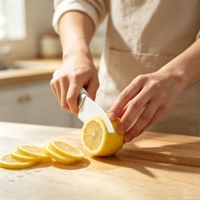 Ensemble de 7 couteaux de cuisine en acier inoxydable revêtu, manche en PP, couteau de chef, couteau à fruits, couteau à légumes, couteau à pizza avec éplucheur