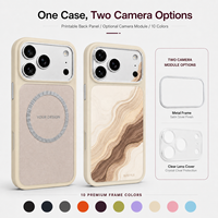 Coque de téléphone magnétique TPU+PC 2.0mm avec anneau de caméra détachable, boutons métalliques indépendants, toucher doux, personnalisable, imprimable