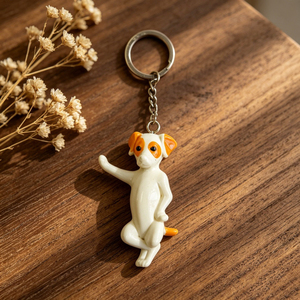 Llavero de resina con diseño de <span class=keywords><strong>cachorro</strong></span> deportivo adorable Xi Qing, colgante de perro con patineta y balón de fútbol, accesorio de llavero de Jack <span class=keywords><strong>Russell</strong></span> <span class=keywords><strong>Terrier</strong></span> para regalo - Product Image 2