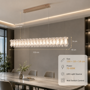 Lámpara de Techo Moderna de Hierro con Pantalla Acrílica, Iluminación LED Tricolor para Comedor, 120 cm, 70-80 W, Altura Ajustable - Product Image 4