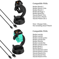 Support magnétique universel avec câble USB pour Mi Band 8 Pro 9 et Redmi Watch 4, charge rapide pour montre connectée