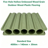 Plancher composite WPC creux à 5 cavités pour extérieur, surface lisse, 140x30mm, longueur personnalisée, plusieurs couleurs, résistant à l'humidité, pour jardin