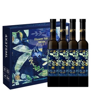 Vino de Postre de Arándanos de la Montaña Changbai, 4 Botellas de 375 ml, 12% ABV, Vino de Frutas Dulce, Cosecha 2024, Caja de Regalo - Product Image 1