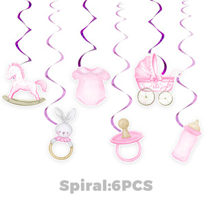 Set de Decoración para Fiesta de Bautizo Rosa, Guirnalda de Papel, Centros de Mesa, Artículos de Cumpleaños para Bebés Niñas de 0 a 24 Meses, Fácil de Armar - Product Image 2