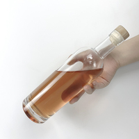Bouteille de vin en verre à brandy cylindrique de 500ml sans couvercle pour boissons Bouteille de vin rouge