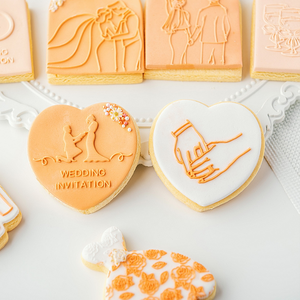 Nuovo strumento per biscotti abito <span class=keywords><strong>da</strong></span> sposa per san valentino stampo per biscotti fondente stampo per goffratura in acrilico rose d'amore taglierina per biscotti in plastica - Product Image 3