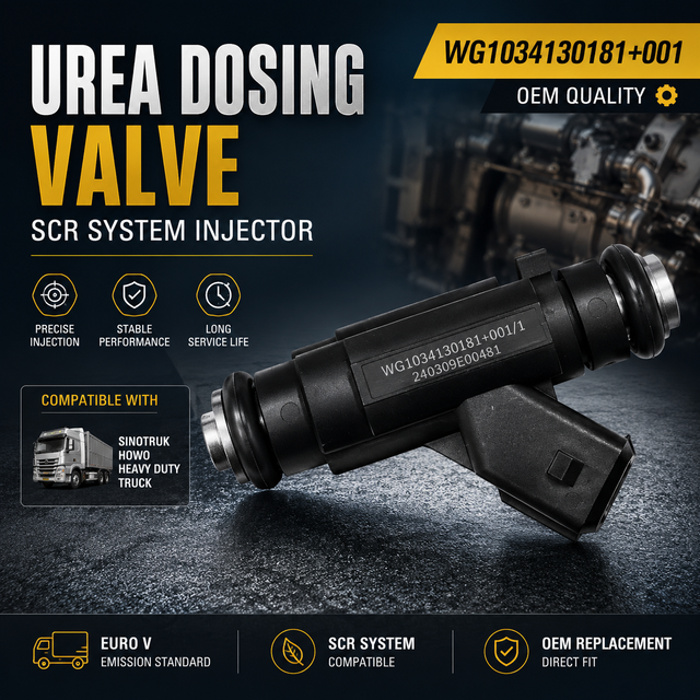WG1034130181+001 Urea Dosing Valve SCR Injector for SINOTRUK HOWO Heavy Duty Truck