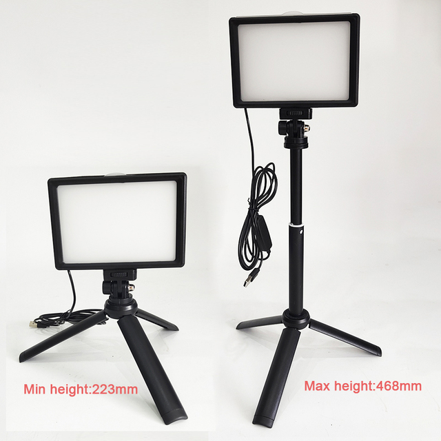 120pcs LED Video Light With Adjustable Tripod Stand Color Filters 3200-5500K USB Studio Lighting Kit for Tablet