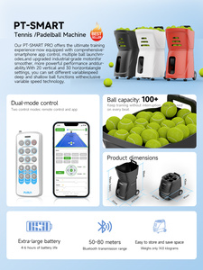Machine à balles <span class=keywords><strong>de</strong></span> tennis Pusun améliorée avec contrôle intelligent par application, équipement d'entraînement à lancement automatique pour l'auto-entraînement, machine <span class=keywords><strong>de</strong></span> tir - Product Image 4