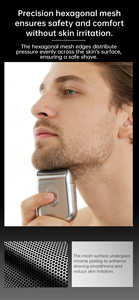 Mini rasoir électrique portable sans fil à grille oscillante pour hommes, idéal pour les voyages, avec chargement rapide Type-C et grille <span class=keywords><strong>de</strong></span> lames flottante - Product Image 6