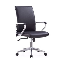 Chaise d'ordinateur de bureau ergonomique en cuir à haut dossier