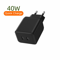 Adaptateur multiport USB C Prise EU GaN Tech 40W PD Fast AU 2Type-c Ports Chargeur mural pour téléphone pour Iphone 17 iPhone air