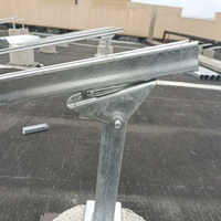 Système de fixation solaire pour toit facile à installer, support en acier pour toit plat, base en bloc de béton, galvanisé à chaud, inclinaison réglable 20-25°