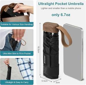 ร่มกันแดดขนาดเล็กพับเก็บได้สำหรับการเดินทางขนาดเล็กน้ำหนักเบาพกพาได้เหมาะสำหรับใส่ใน<span class=keywords><strong>กระเป๋า</strong></span>กางเกง<span class=keywords><strong>กระเป๋า</strong></span><span class=keywords><strong>สตางค์</strong></span>สำหรับผู้หญิงผู้ชาย - Product Image 3