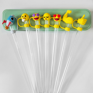 Drinkware Accessories Yellow Round Shape 3d Silicone <strong>Straw</strong> Topper Cover <strong>Hat</strong> for 10mm <strong>Drinking</strong> <strong>Straw</strong> - Product Image 1