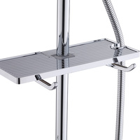Colonne de douche apparente de haute qualité, moderne, avec fonction pluie, mitigeur thermostatique, en ABS, finition polie, jet froid et fonction pause douce