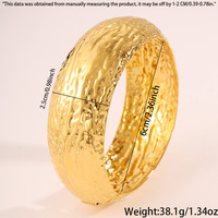 Bracelet manchette irrégulier en or 18 carats hypoallergénique, anti-ternissement, longue tenue de couleur, style vintage minimaliste pour femme