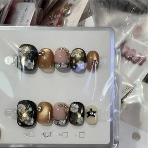 <span class=keywords><strong>Uñas</strong></span> Postizas de Longitud Media, Diseño Aleatorio, 10 Piezas/Juego, <span class=keywords><strong>Uñas</strong></span> Postizas con Efecto Ojo de Gato, <span class=keywords><strong>Elegantes</strong></span> <span class=keywords><strong>para</strong></span> Bodas - Product Image 3