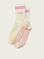 Chaussettes antidérapantes tricotées mi-mollet POPSOX personnalisables avec logo pour Pilates, Yoga, Reformer, danse et sports d'intérieur