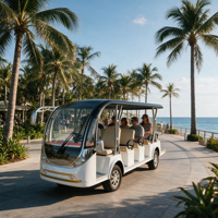 Bus électrique de tourisme convertible Renqi 4kW/72V, autonomie 80-100 km, vitesse 45 km/h, châssis en acier, essieu arrière robuste, idéal pour campus et centres de villégiature