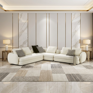 Ensemble <span class=keywords><strong>de</strong></span> canapés <span class=keywords><strong>de</strong></span> style européen robuste <span class=keywords><strong>et</strong></span> durable avec coussins en tissu en forme <span class=keywords><strong>de</strong></span> L pour la maison, le bureau, le salon, la réception - Product Image 1