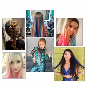 Extensions de cheveux à clips Remy de 18 pouces, 100% cheveux humains naturels, 1 pièce, lisses, mèches colorées, postiches à clips - Product Image 6