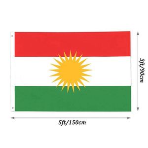 68D Polyester Custom Logo Custom Size National World Silk Screen Printed Portable Kurdistan <b>Flag</b> - Product Image 2