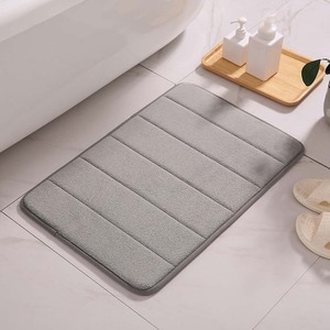 Alfombra de baño de lana coral, rectangular, de color sólido, absorbente, antideslizante, para baño, dormitorio, entrada, alfombra gruesa para la puerta - Product Image 2