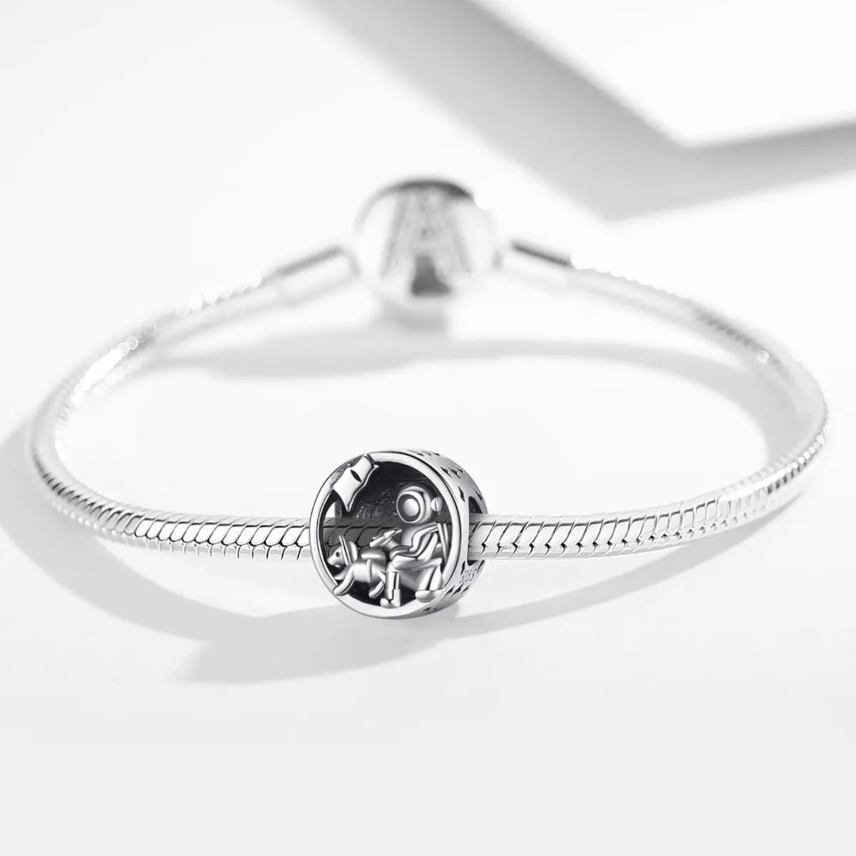 Großhandel kunden spezifisches Design Sterling Silber Bulk Astronauten Perlen Perlen Charm Armbänder für Frauen