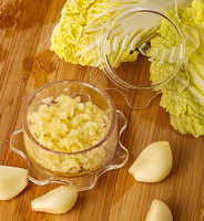 Hachoir à ail 4ème génération - Gingembre, herbes, ail et plus - Hachoir manuel sans BPA (transparent) 1 pièce