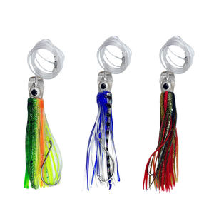 Hotsale 6 pulgadas 9 pulgadas mar pesca <span class=keywords><strong>pulpo</strong></span> curricán señuelo calamar falda cebo atún Chugger señuelo con el mejor <span class=keywords><strong>precio</strong></span> 6 unids/set - Product Image 4