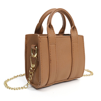 Mini Bolso de Mano para Mujer, Bolso Bandolera con Correa de Cadena Dorada Desmontable y Asa Superior, Bolso de Fiesta de Piel Vegana