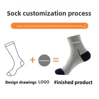 Chaussettes de sport pour hommes, respirantes, à logo personnalisé OEM, pour le basketball et la course, avec semelle en tissu éponge rembourrée et douce, et logo sur le bord du mollet.