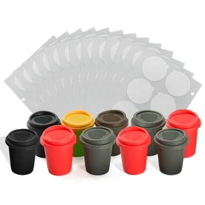 批发价10pcs 10g塑料冻干咖啡杯空茶杯带60PCS铝箔盖益生菌储存罐