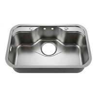 Évier de cuisine rectangulaire Belfast en acier inoxydable à cuve unique avec robinet, à encastrer sous plan, poste de travail moderne pour cuisine et restaurant