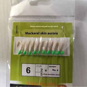 Ensemble de hameçons bioniques à 10 broches du fabricant Tueur de poissons à rayures blanches pour la pêche en lac avec chaîne de peau de poisson à dix crochets Poisson blanc - Product Image 2