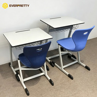 Proveedor de Muebles Escolares OEM ODM, Conjunto de Escritorio y Silla Individual para Estudiantes con Marco Metálico Moderno y Resistente para Aula